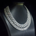 UJJ 925 Sterling Silver Iced Out Thick Cuban Link Hip Hop Necklace